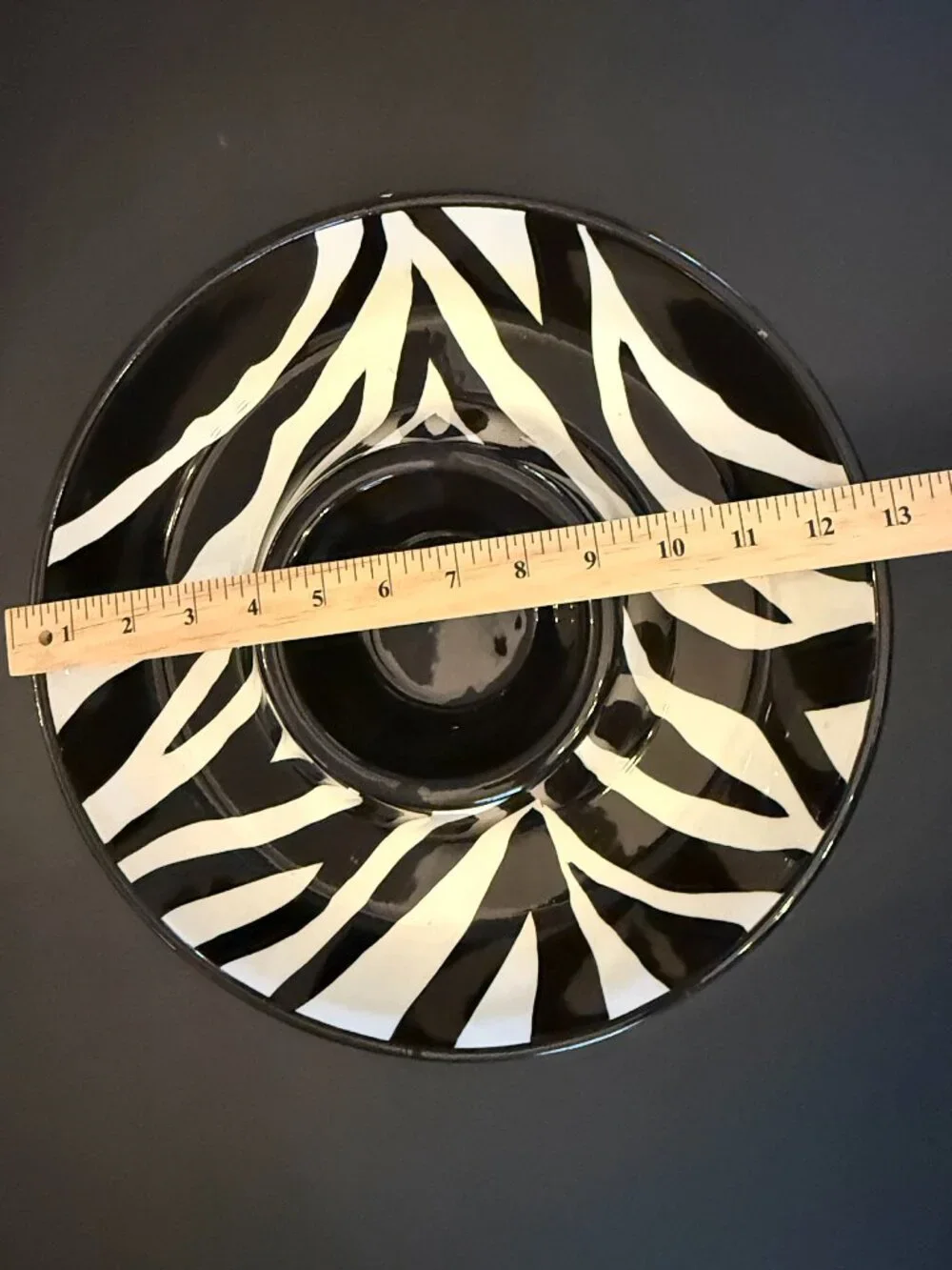 Zebra Print Ceramic Serving Bowl/Platter - Picture 3 of 7